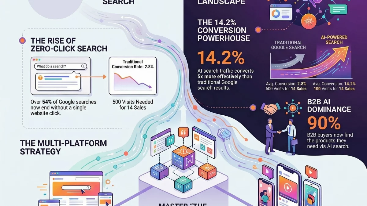 An overview of the impact of AI search and social media selling.