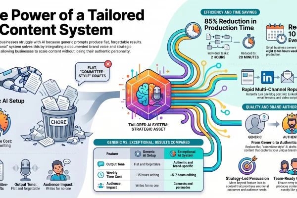 Infragraphic showing what an exceptional AI powered content system can do