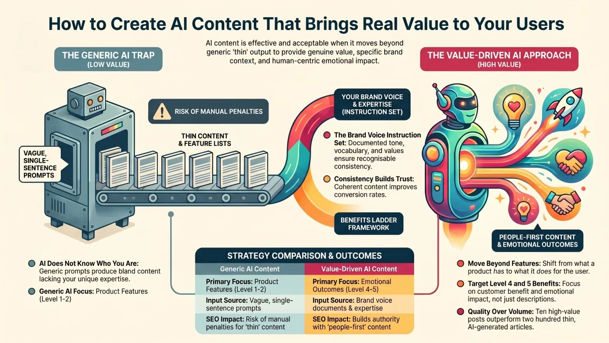 Tips for better AI content creation infographic
